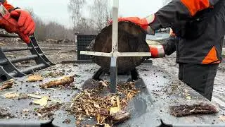 Колка дров на автоматическом дровоколе
