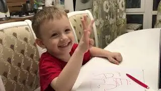 Мальчик учиться писать БУКВЫ в 4 года!