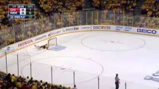 Pekka Rinne makes an incredible diving save.