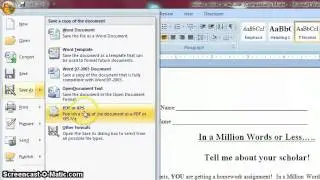 Publish A Word Doc to PDF