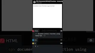 Document.Write() Function in Javascript - 