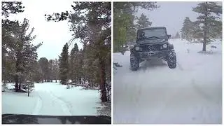 Snow Wheeling in the JLU with a G55 AMG Wagon