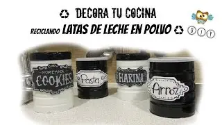 Decora tu cocina  RECICLAR latas de leche DIY Crazy Owl Arts&Crafts