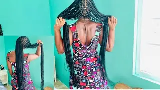 Knotless Boxbraids | Medium Knotless Braids Hip Length