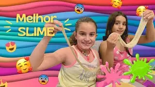 DESAFIO DO SLIME COM 2 CORES DE COLA GLITTER!!! | Quem ganhou a competição entre as amigas???