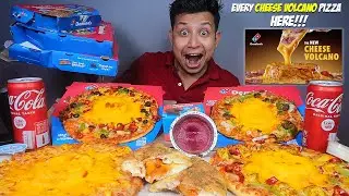 Dominos Cheese Volcano Peppy Panner, Corn & Cheese, Veg Paradise & Farmhouse with Garlic Bread &Cake