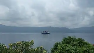 Kapal Feri Melintas Di Atas Danau Toba (Ferry Cruising Over Toba Lake)