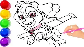 Skye Drawing 🐶💗🎀 How to draw Skye from Paw Patrol