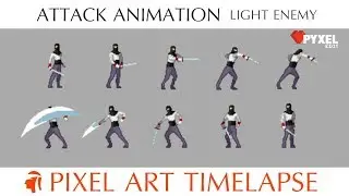 Pixel Art Timelapse - Attack Animation - Light Enemy - The Legend of Tobimaru