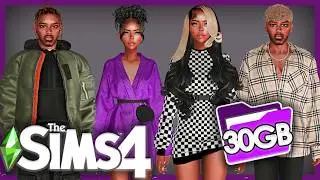 💎 Sims 4 black female male CAS cc folder clothes shoes accessories etc...