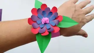 Браслет из цветной бумаги и втулки