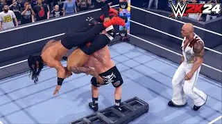 Full Match - Brock vs Rock vs Solo vs Roman: Undisputed Championship Ladder Match | WWE 2k24