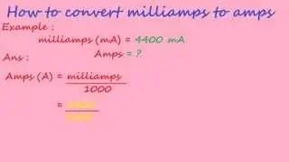 how to convert milliamps to amps - electrical formulas
