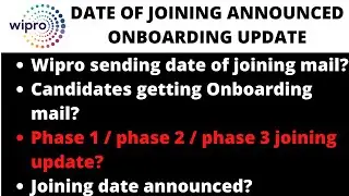 WIPRO DATE OF JOINING AND ONBOARDING UPDATE | WIPRO ONBOARDING FOR FRESHER | WIPRO RECRUITMENT 2022