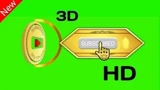 3D Golden Subscribe Button | Green Screen | 3d subscribe intro Green Screen