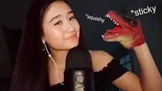 ASMR - Silicone Dino Head | STICKY and SQUISHY Sounds