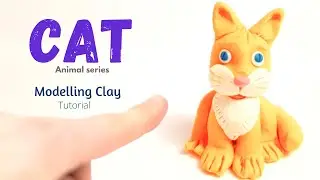 Cat - How to make with Clay , Tutorial #forkids #cat #vuqart #clayart