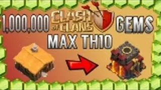 1,000,000 GEMS!!! $7,000 WORTH! - GEMMING FROM TH1 TO MAX TH10!!! + Base Build! | Clash of Clans