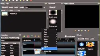 Openshot clip properties screen not showing up