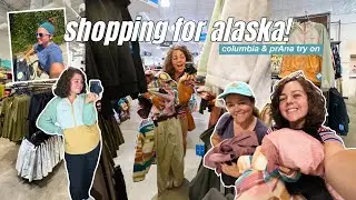 shop with me for ALASKA (columbia & prAna try on)