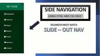 How To Create A Side-Navigation Bar Using Html & Css | HTML & CSS Tutorial