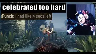 taunting survivor forgets about end game timer / chest guarding basement huntress