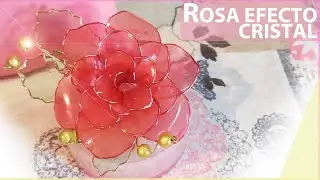 ROSA EFECTO CRISTAL O VIDRIO. RESINA EPOXI O UV. TUTORIAL FLORES. PIEZAS UNICAS, JOYERO, TOCADOS.