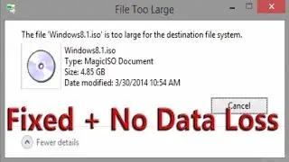 too large for the destination file system SOLVED