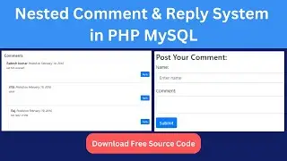 Nested Comment and Reply System in PHP MySQL | Advanced Comment and Reply System in PHP Hindi