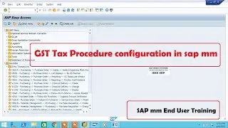 GST Tax Procedure configuration in sap mm
