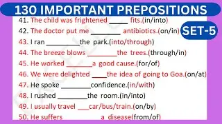 130 IMPORTANT PREPOSITIONS FOR CLASS 7 AND 8 || SET-5