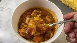 Stove Top One Pot Chicken Chili #easyrecipe #chickenchilli