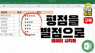 엑셀 숫자를 입력하면 별점으로 표시하기