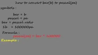 bar to pascal - pressure converter