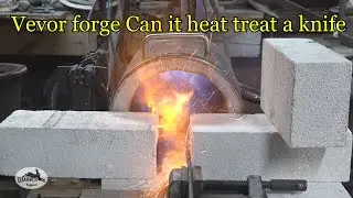 gas forge heat treating knives  with the vevor forge