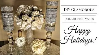 DIY| Glamorous Dollar Tree Vases💎| Centerpieces| DIY Glam Decor