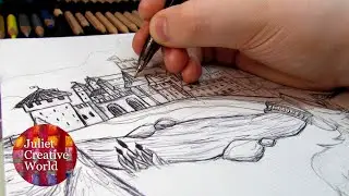 PUSS IN BOOTS drawing with Fineliner part2. Tutorial how shaping with fineliner book cover.