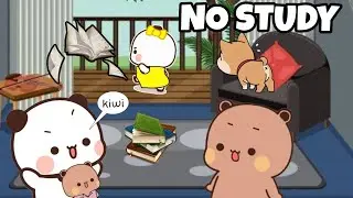Kiwi wants NO STUDY 😂| Bubu Dudu peach Goma Panda Bear Cats|| Kittensisland