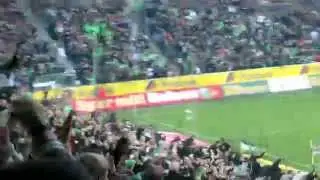14.02.2015 Tor Xhaka zum 1:0 gegen Köln aus der Nordkurve gesehen