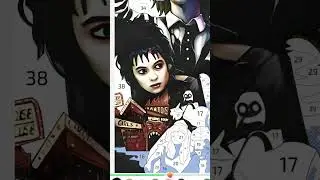 Countdown to Halloween Scary Dark Beetle Juice Speedpaint by numbers NOT FOR KIDS