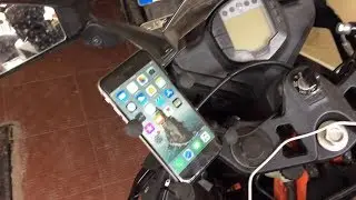 How to install the universal X-Grip mobile phone holder on KTM RC with wiring