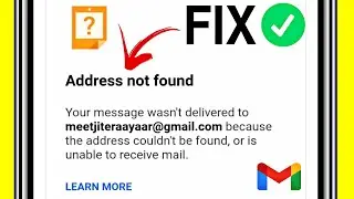 How To Solve Address not found problem in Gmail // mail not send address not found