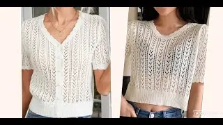 Легкий ажурный узор для летней  кофты из тонкой пряжи.