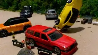 Slow Motion Diecast Crashes - Indoor Crash Test 1