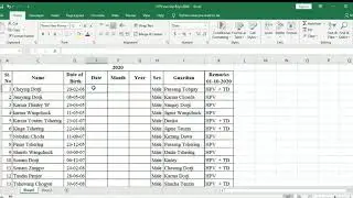 How to EXTRACT Date Month And Year from The Date of Birth column....