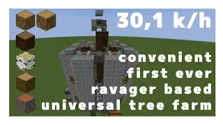 Minecraft Convenient, First Ever Ravager Based Universal Tree Farm (Including Ravager Catcher)