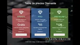 Crear tabla de precios con HTML, CSS y JavaScript