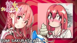 SUMI SAKURASAWA - KANOKARI (sketch timelapse)