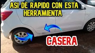 como reparar golpe en zocalo /estribo chocado abollado de manera facil y rapida