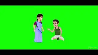 Village kisan or village lady talking  cartoon. Green screen video. Aaghosh Tv